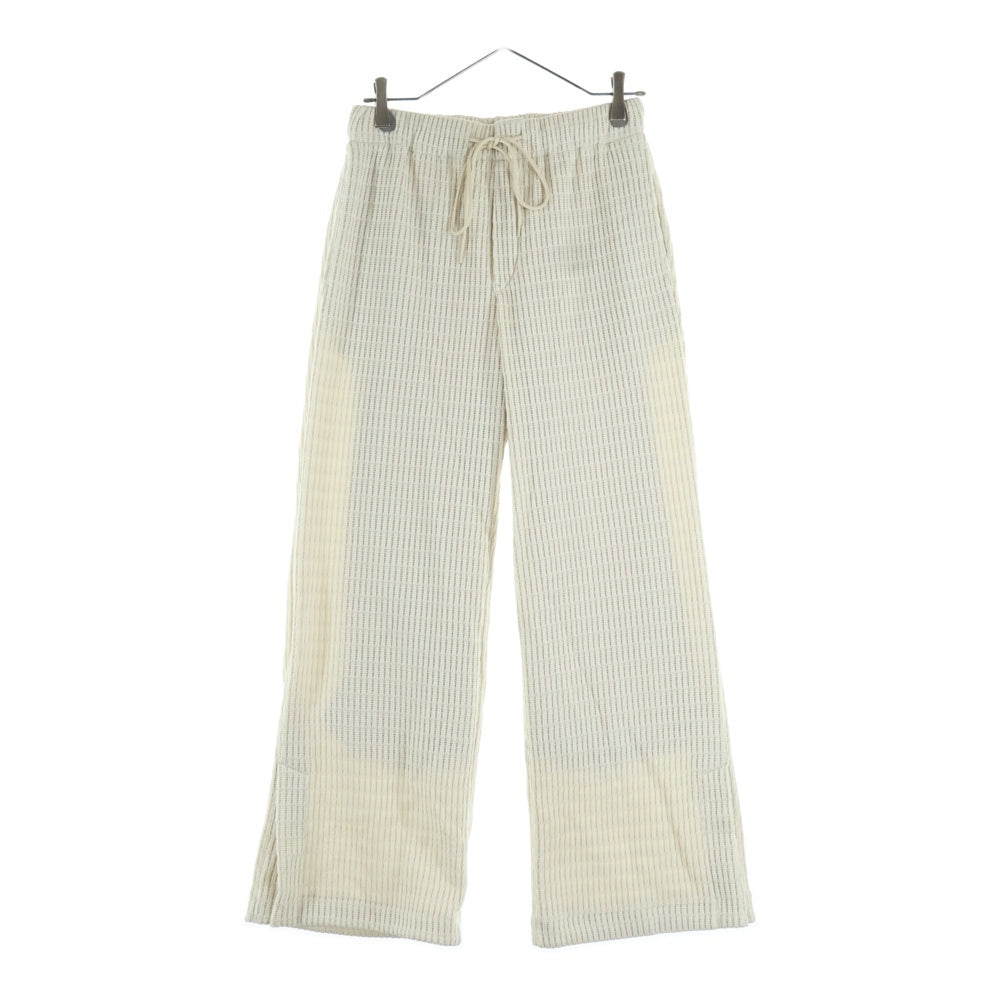 Robes&Confections(ローブスコンフェクションズ) 23AW Stripe Code Double Face Jersey Slit Easy Pants ストライプコード ダブルフェイスジャージー スリットイージーパンツ アイボリー JRC-P02-511