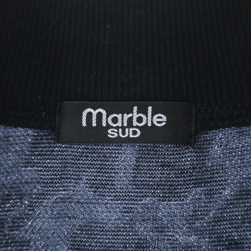 MARBLE SUD(マーブルシュッド) 人と馬 総柄 ニット ジャケット ネイビー 06CF002048
