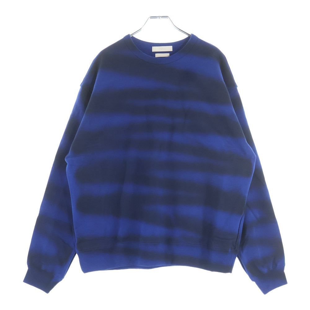 YOKE(ヨーク) 24SS Spray Printed Sweat Shirt スプレープリンテッド スウェットシャツ トレーナー ブルー/ブラック YK24SS0665CS