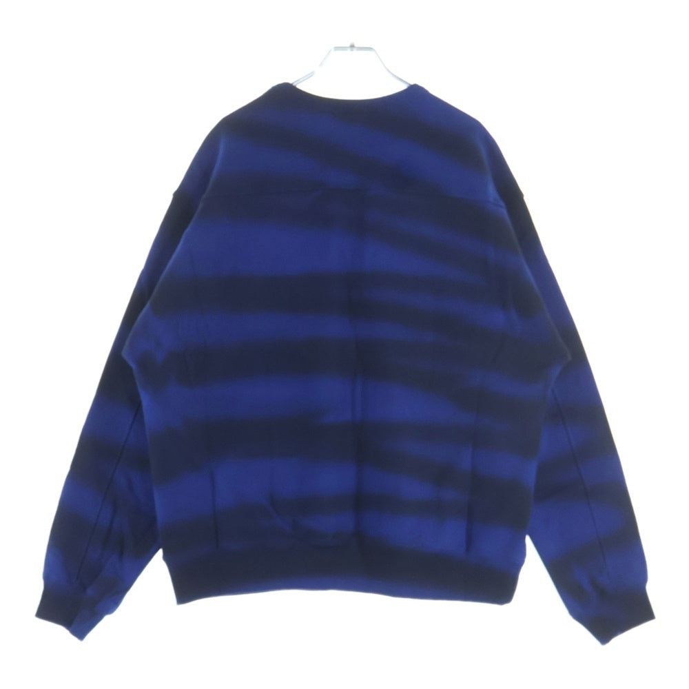 YOKE(ヨーク) 24SS Spray Printed Sweat Shirt スプレープリンテッド スウェットシャツ トレーナー ブルー/ブラック YK24SS0665CS