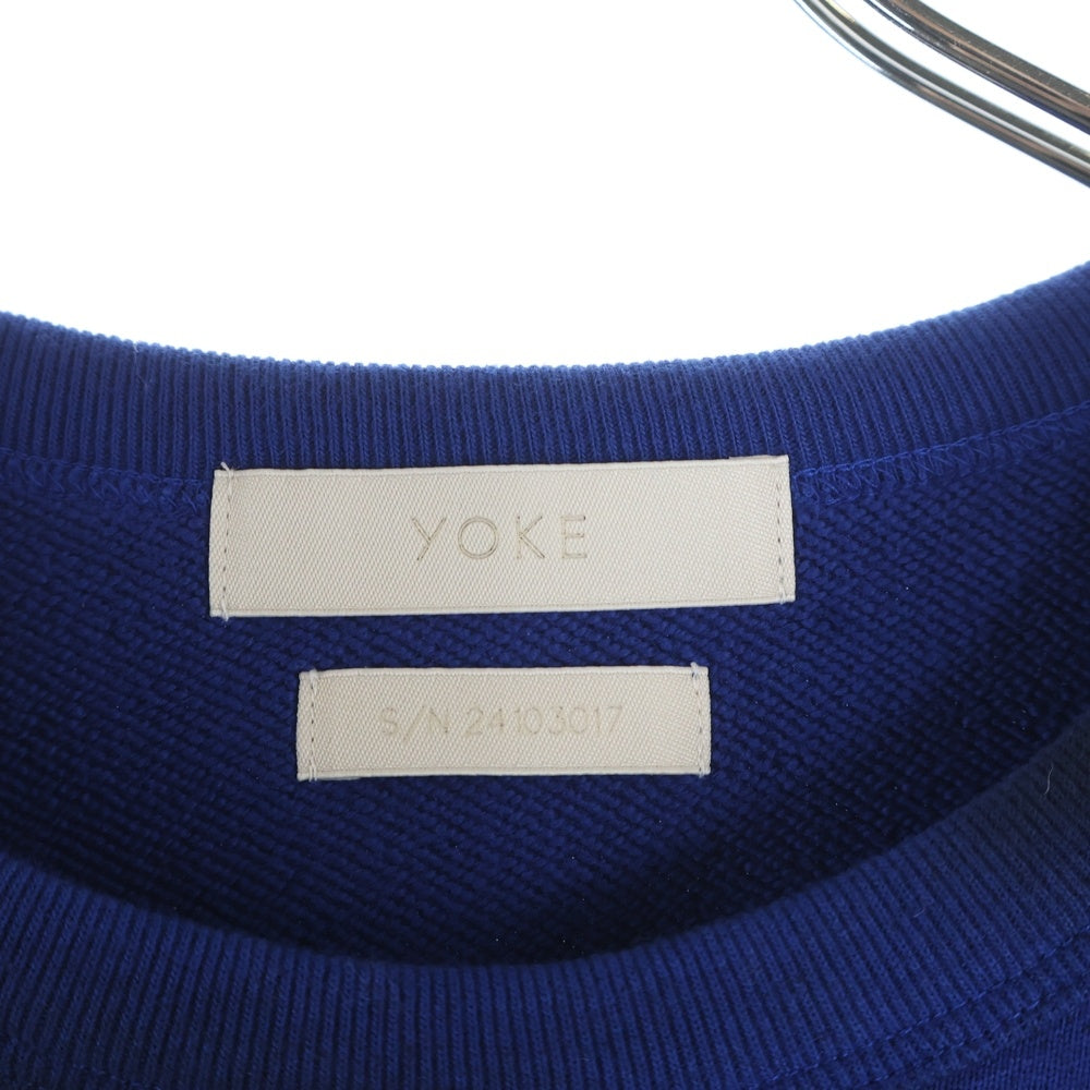 YOKE(ヨーク) 24SS Spray Printed Sweat Shirt スプレープリンテッド スウェットシャツ トレーナー ブルー/ブラック YK24SS0665CS