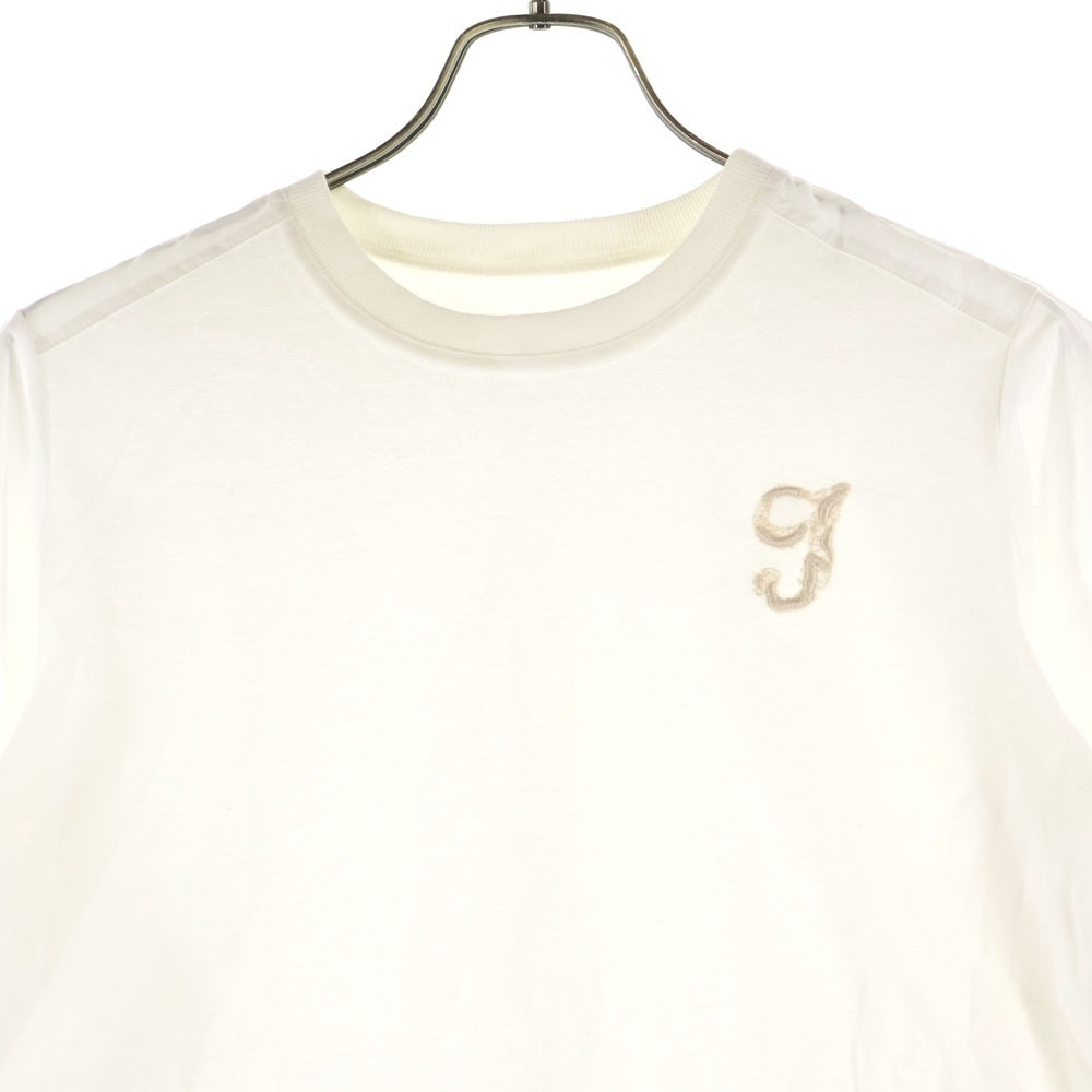 NO BRAND(ノーブランド) ANDHUE アンドヒュー シャツ切替 クルーネック 長袖Tシャツ カットソー ホワイト 13285039