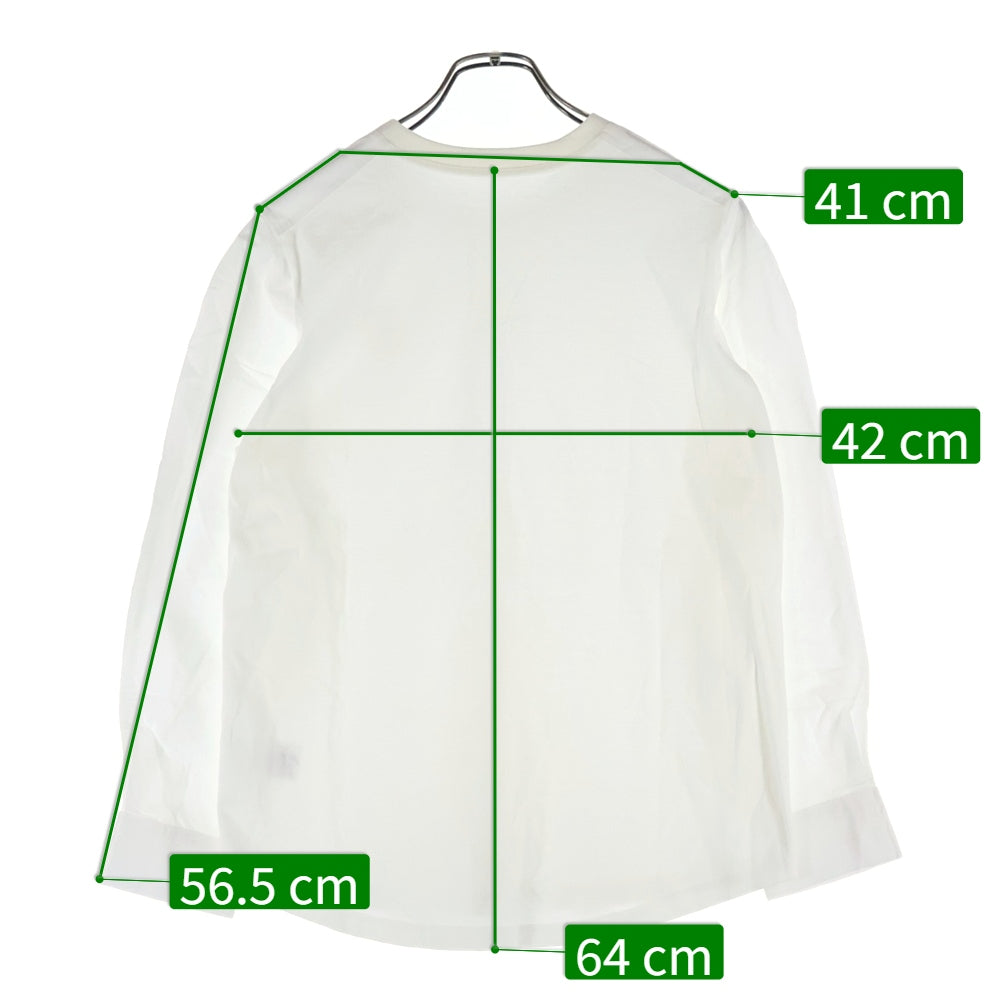NO BRAND(ノーブランド) ANDHUE アンドヒュー シャツ切替 クルーネック 長袖Tシャツ カットソー ホワイト 13285039