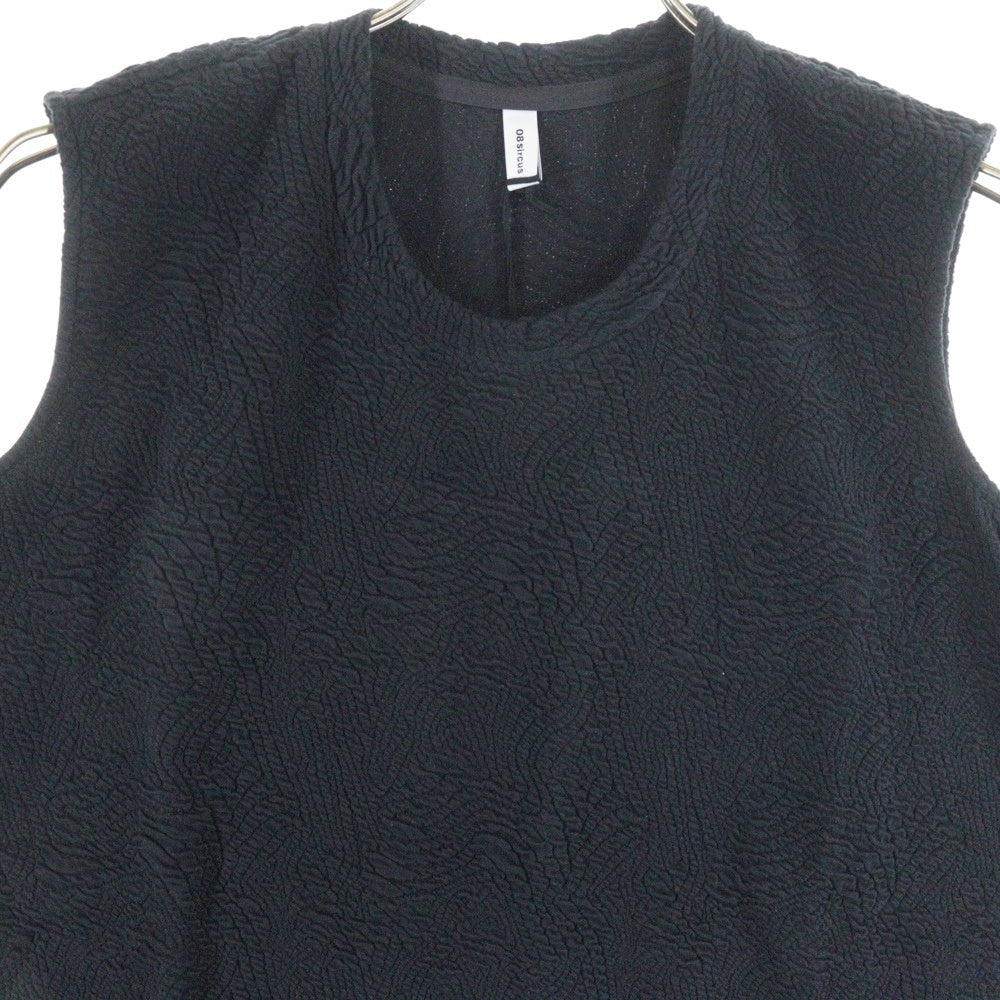 08sircus(ゼロエイトサーカス) 23SS Jacquard jersey sleeveless top ジャガードジャージー スリーブレストップ ブラック S23SS-TS05