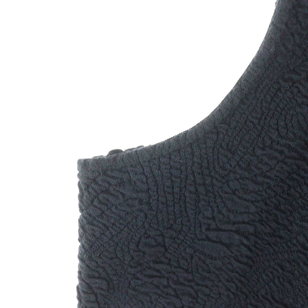 08sircus(ゼロエイトサーカス) 23SS Jacquard jersey sleeveless top ジャガードジャージー スリーブレストップ ブラック S23SS-TS05