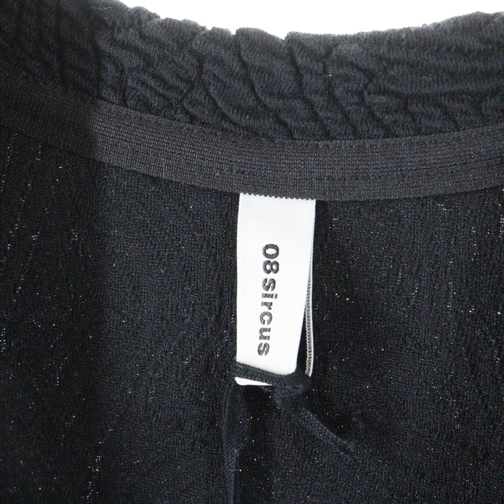 08sircus(ゼロエイトサーカス) 23SS Jacquard jersey sleeveless top ジャガードジャージー スリーブレストップ ブラック S23SS-TS05