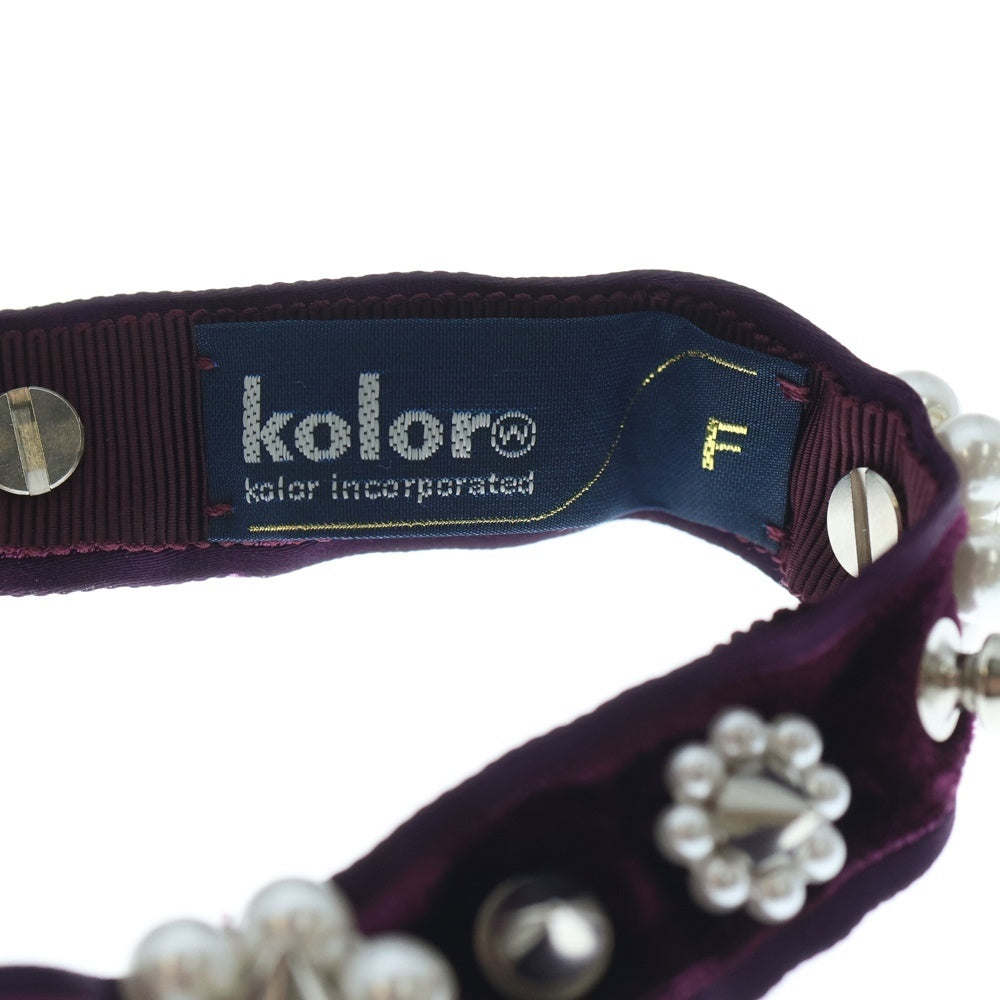 kolor(カラー) 22SS パール スタッズ シアーリボン ネックレス パープル/ブラウン 22SCL-A03513 レディース