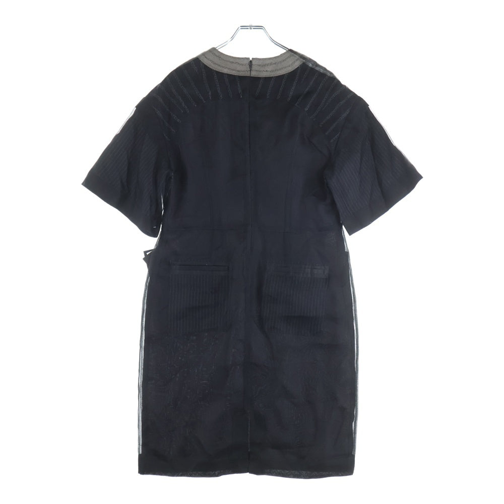 UNDERCOVER(アンダーカバー) シルク シースルーレイヤード 半袖ワンピース レディース ブラック UC1D1703