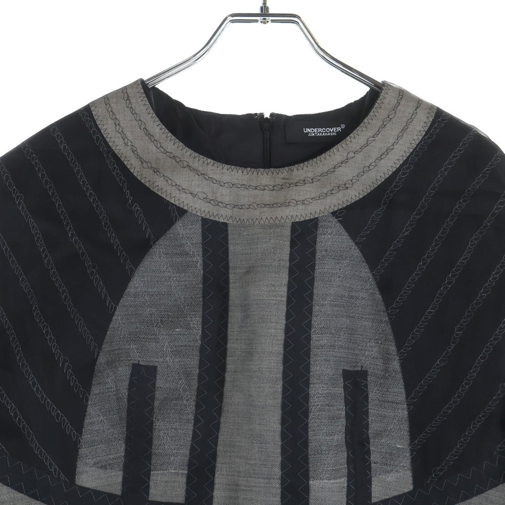 UNDERCOVER(アンダーカバー) シルク シースルーレイヤード 半袖ワンピース レディース ブラック UC1D1703