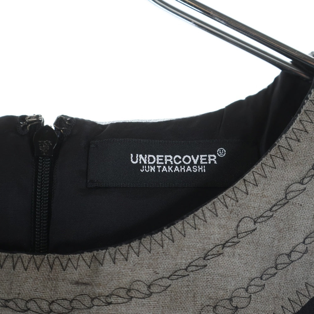 UNDERCOVER(アンダーカバー) シルク シースルーレイヤード 半袖ワンピース レディース ブラック UC1D1703