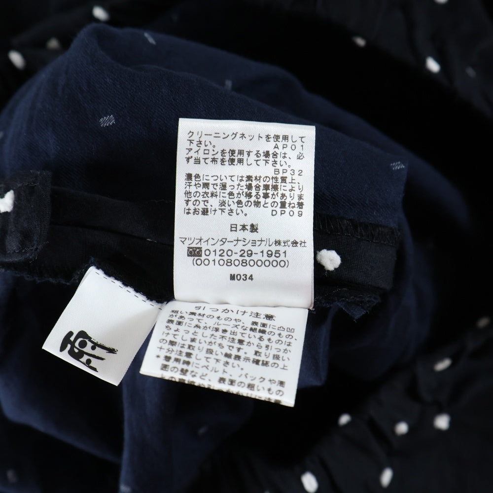 慈雨(ジウ) ポルカドット コットン ショートパンツ ハーフパンツ レディース ブラック 12122149