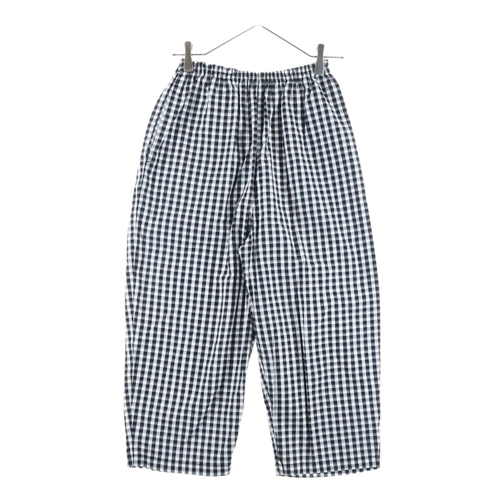 Porter Classic(ポータークラシック) GINGHAM CHECK PEACE PANTS ギンガムチェック ピース ドローストリング パンツ ブラック