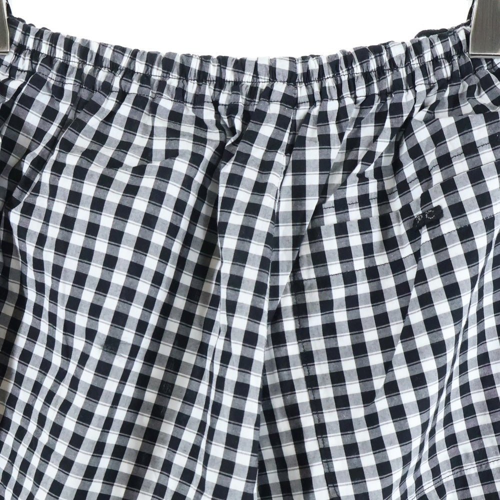 Porter Classic(ポータークラシック) GINGHAM CHECK PEACE PANTS ギンガムチェック ピース ドローストリング パンツ ブラック