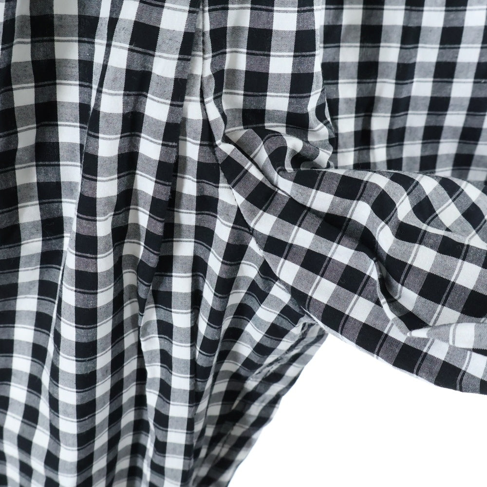 Porter Classic(ポータークラシック) GINGHAM CHECK PEACE PANTS ギンガムチェック ピース ドローストリング パンツ ブラック