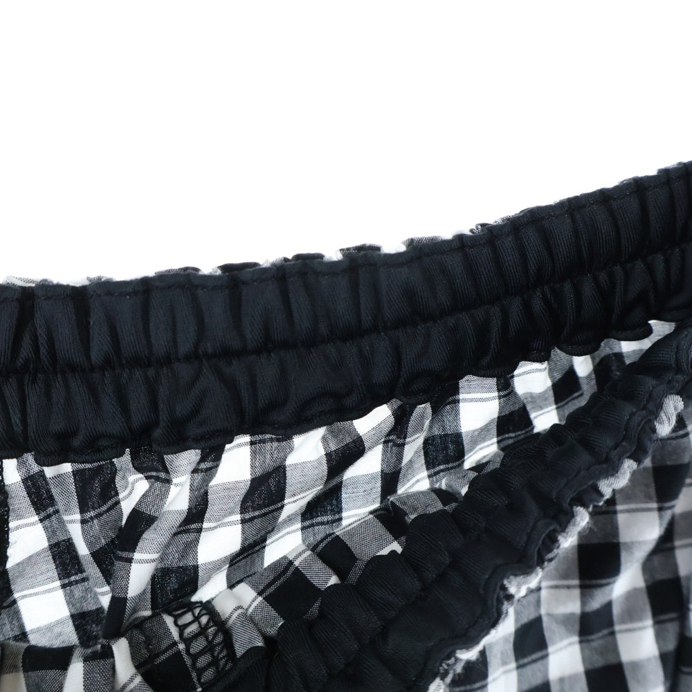 Porter Classic(ポータークラシック) GINGHAM CHECK PEACE PANTS ギンガムチェック ピース ドローストリング パンツ ブラック