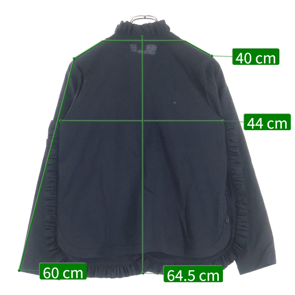 NOIR KEI NINOMIYA(ノワール ケイニノミヤ) 22SS AD2021 コットン フリル ラッフルトリム テーラードジャケット レディース ブラック 3I-T019