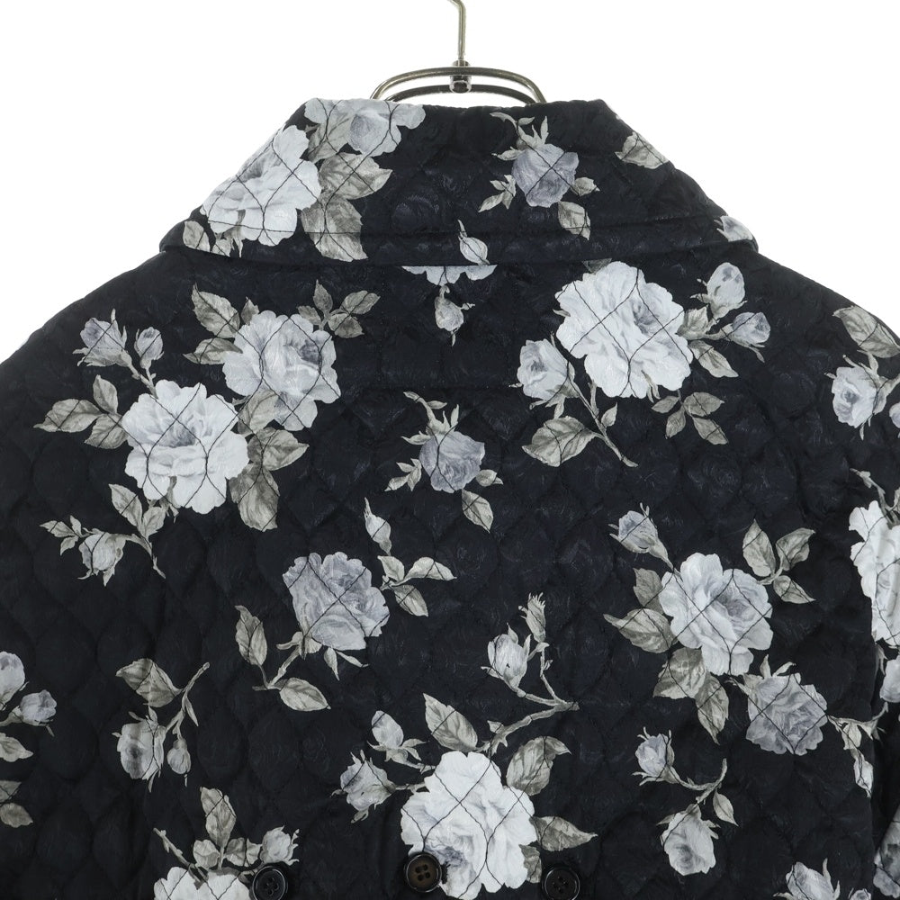 NOIR KEI NINOMIYA(ノワール ケイニノミヤ) 22AW AD2022 花柄 キルティング スカートレイヤード ジャケット レディース ブラック 3J-J013