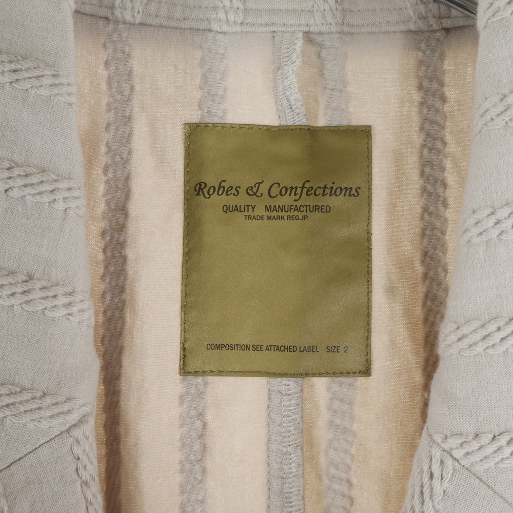 Robes&Confections(ローブスコンフェクションズ) 24SS Cotton Rope Jersey Single Boxy Jacket コットンロープジャージー シングルボクシージャケット ベージュ KRC-J02-014