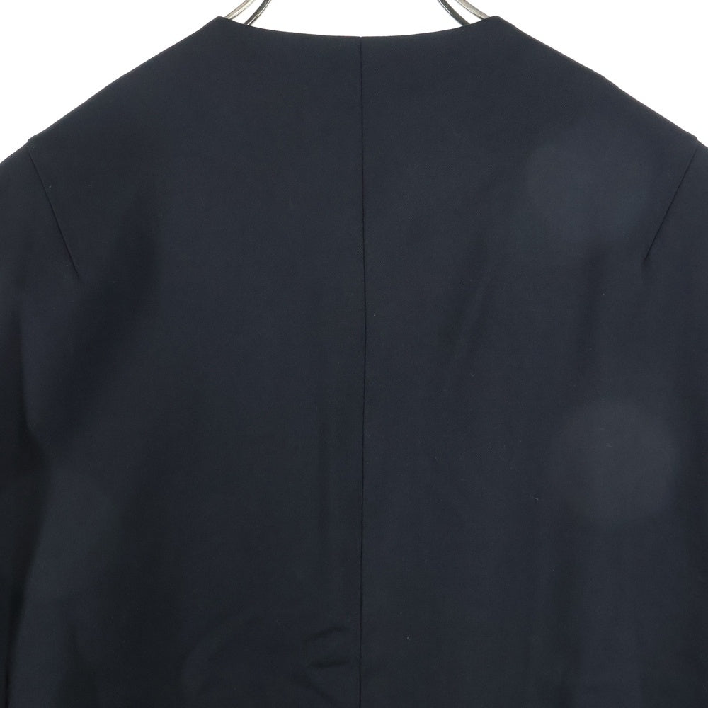SISE(シセ) 22AW NO COLLER BLOUSON JACKET ノーカラー スナップボタン ブルゾン ジャケット ブラック NA-JK-03
