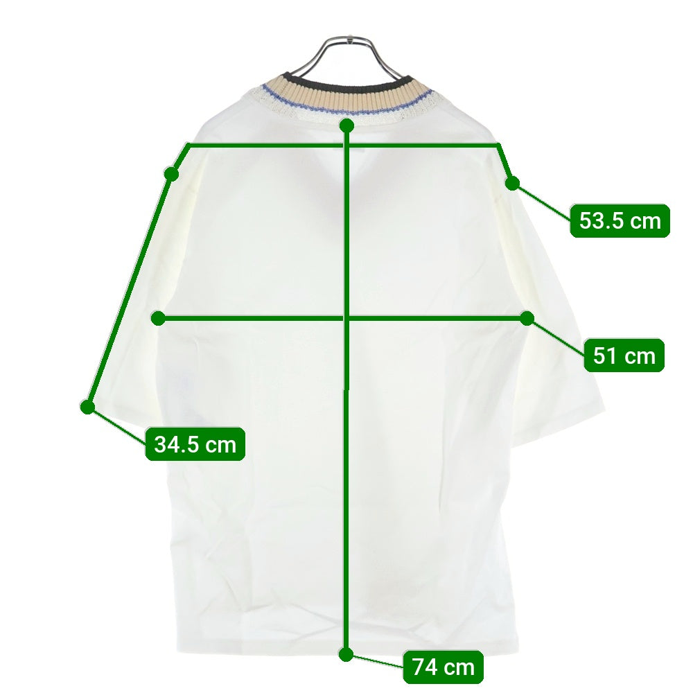 COOHEM(コーヘン) KNIT COMBI P/O ニットコンビ Vネック 半袖Tシャツ カットソー ホワイト 11-212-015