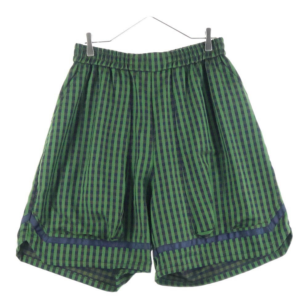SISE(シセ) STRIPE HALF PANTS ストライプ ドローストリング ハーフパンツ グリーン YS-PT-03