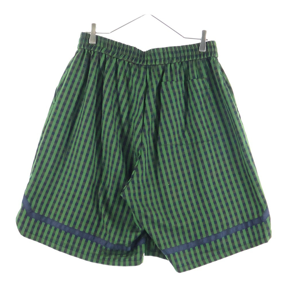 SISE(シセ) STRIPE HALF PANTS ストライプ ドローストリング ハーフパンツ グリーン YS-PT-03