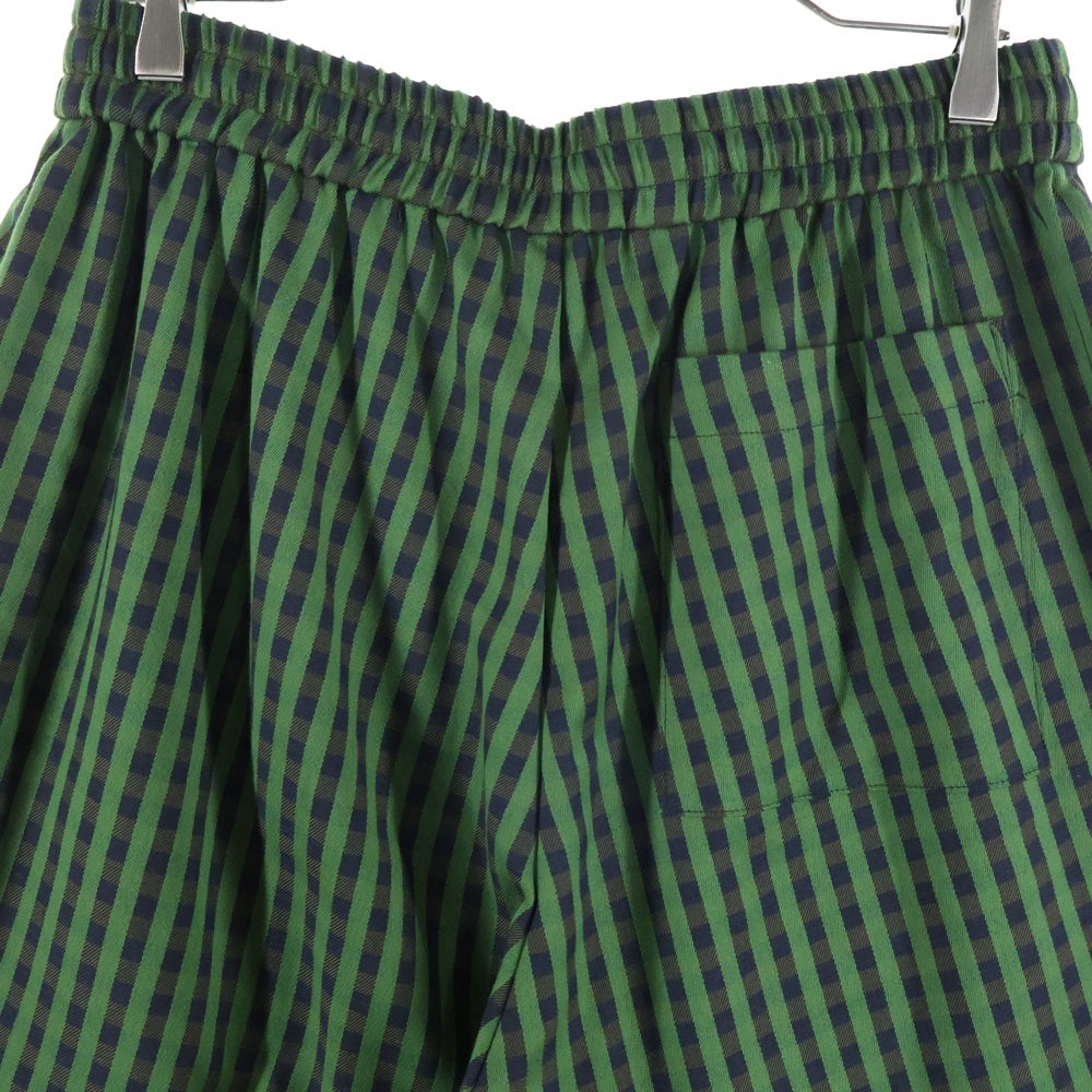 SISE(シセ) STRIPE HALF PANTS ストライプ ドローストリング ハーフパンツ グリーン YS-PT-03