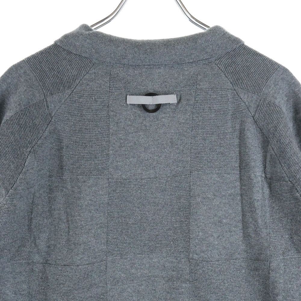 GOOPiMADE(グーピーメイド) ×AES エーイーエス ブロッキングデザイン 長袖ニットポロシャツ グレー