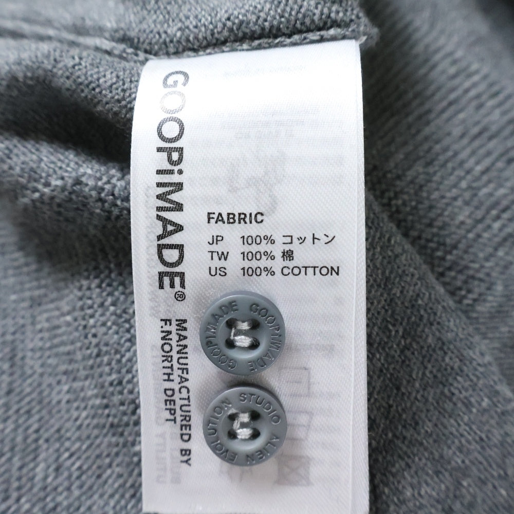 GOOPiMADE(グーピーメイド) ×AES エーイーエス ブロッキングデザイン 長袖ニットポロシャツ グレー