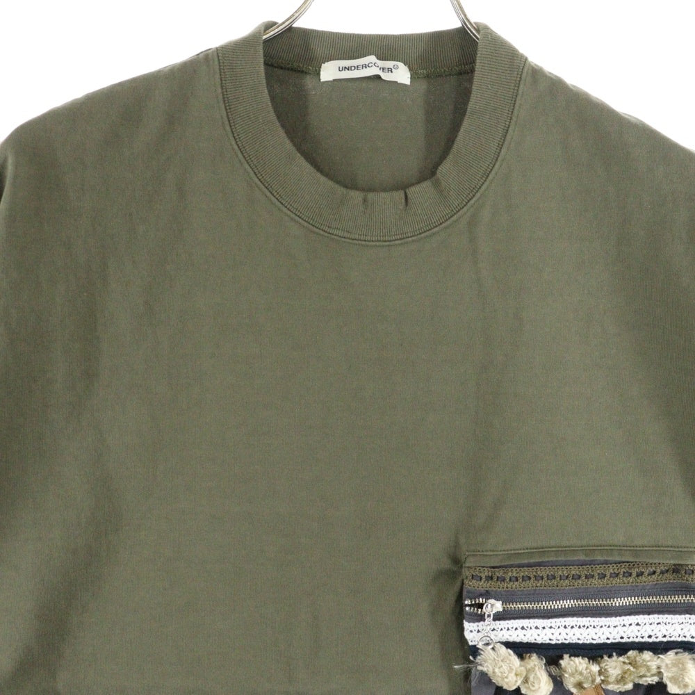UNDERCOVER(アンダーカバー) 23AW トライバルフラシ PKBIGTEE 半袖ポケットTシャツ カットソー カーキ UP2C4805-1