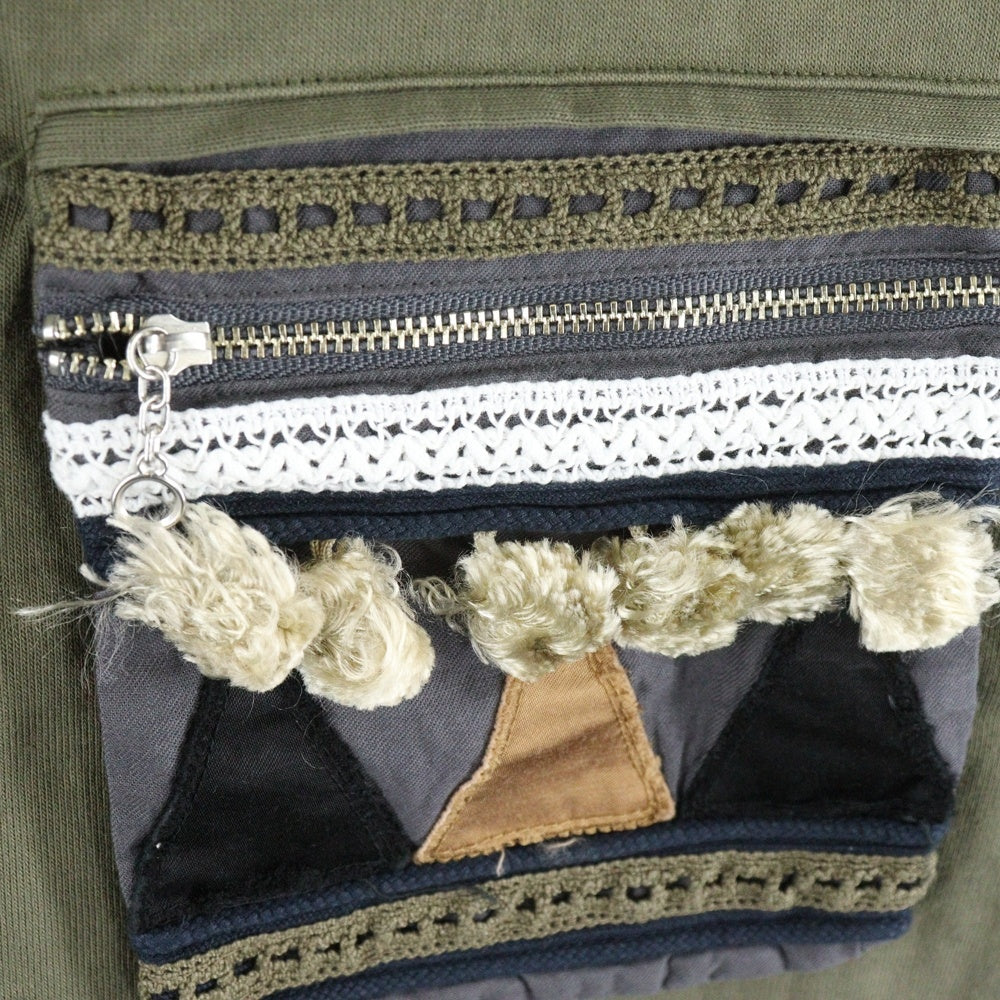 UNDERCOVER(アンダーカバー) 23AW トライバルフラシ PKBIGTEE 半袖ポケットTシャツ カットソー カーキ UP2C4805-1