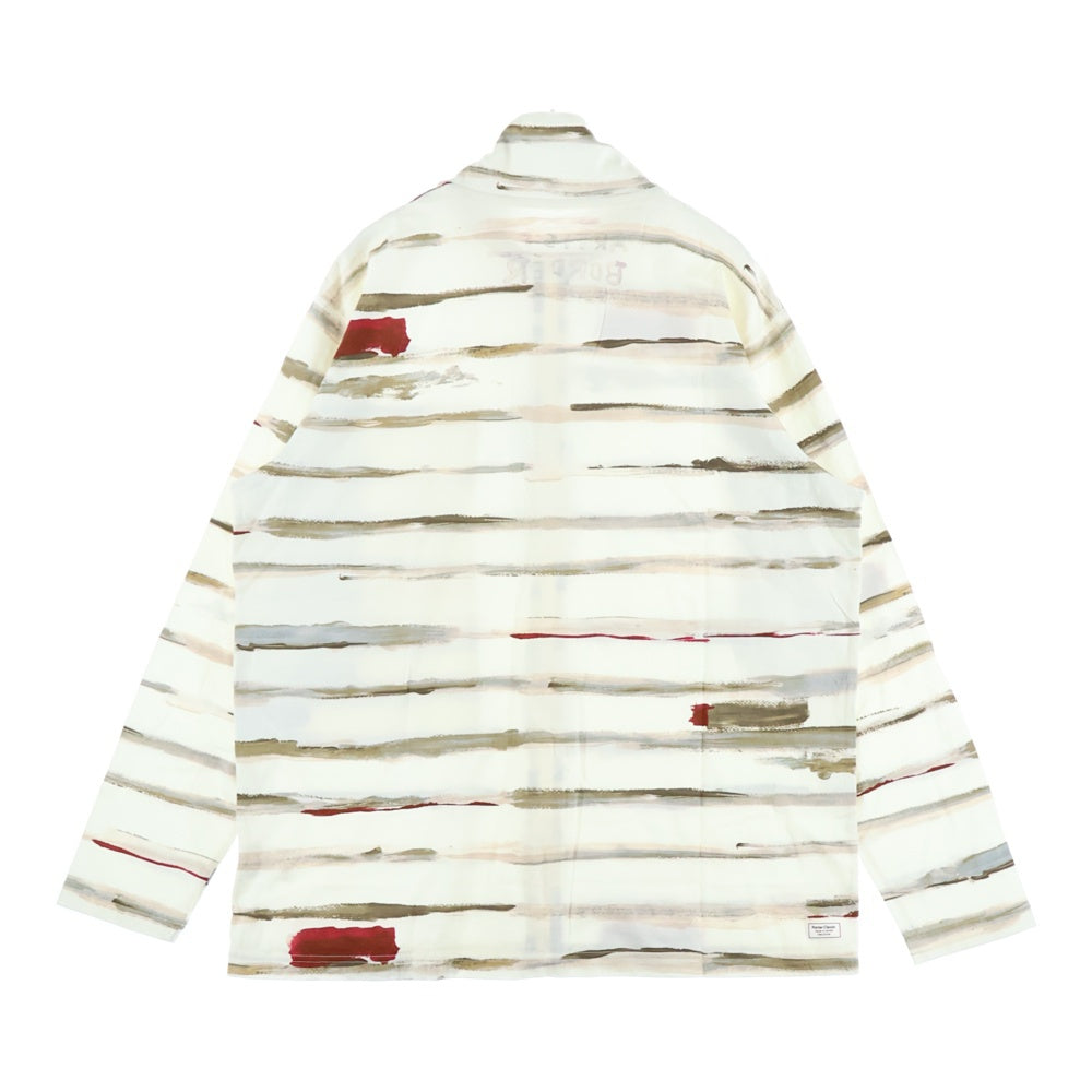 Porter Classic(ポータークラシック) ARTIST BORDER ZIPUP TURTLENECK アーティストボーダー ジップアップ タートルネック 長袖Tシャツ カットソー ベージュ
