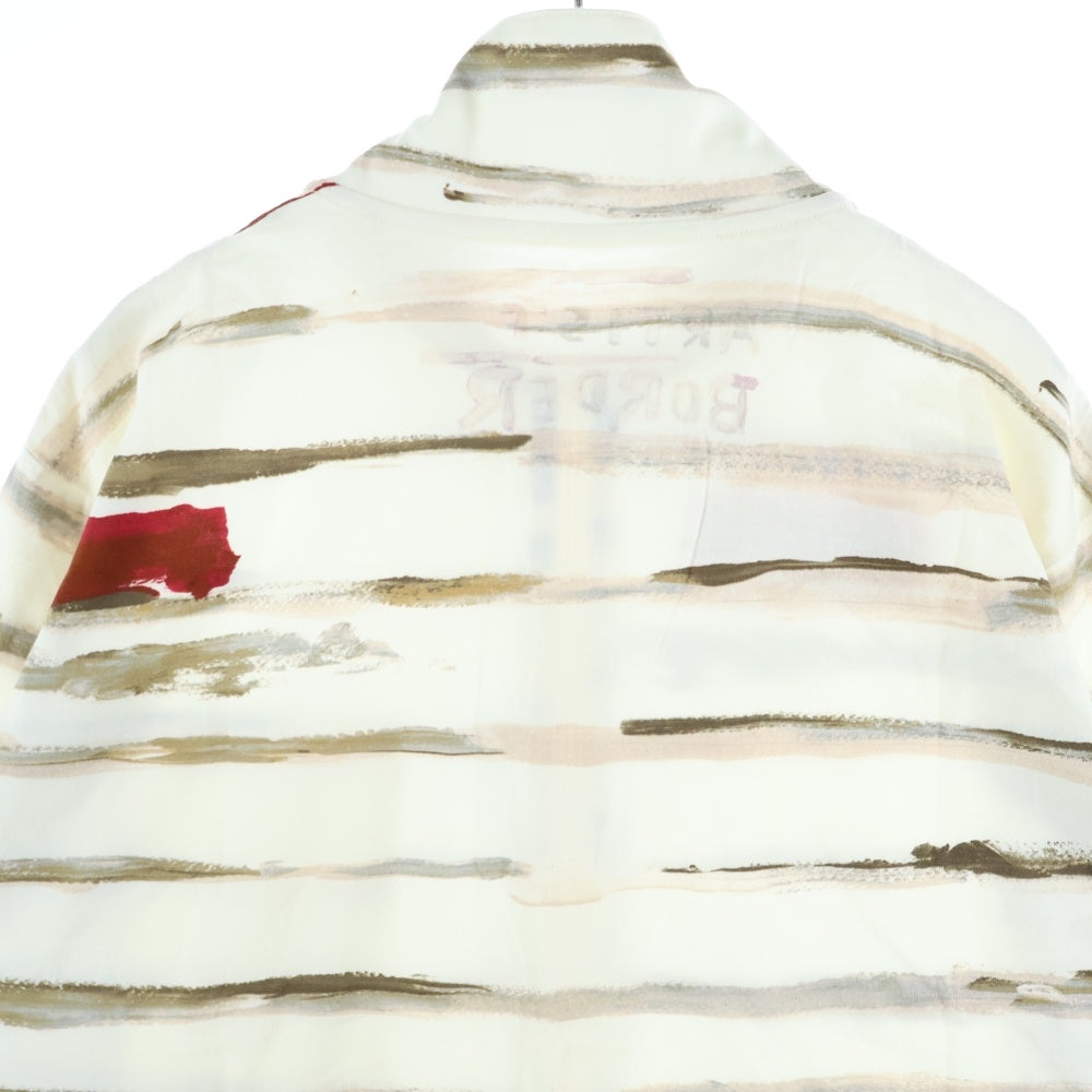 Porter Classic(ポータークラシック) ARTIST BORDER ZIPUP TURTLENECK アーティストボーダー ジップアップ タートルネック 長袖Tシャツ カットソー ベージュ