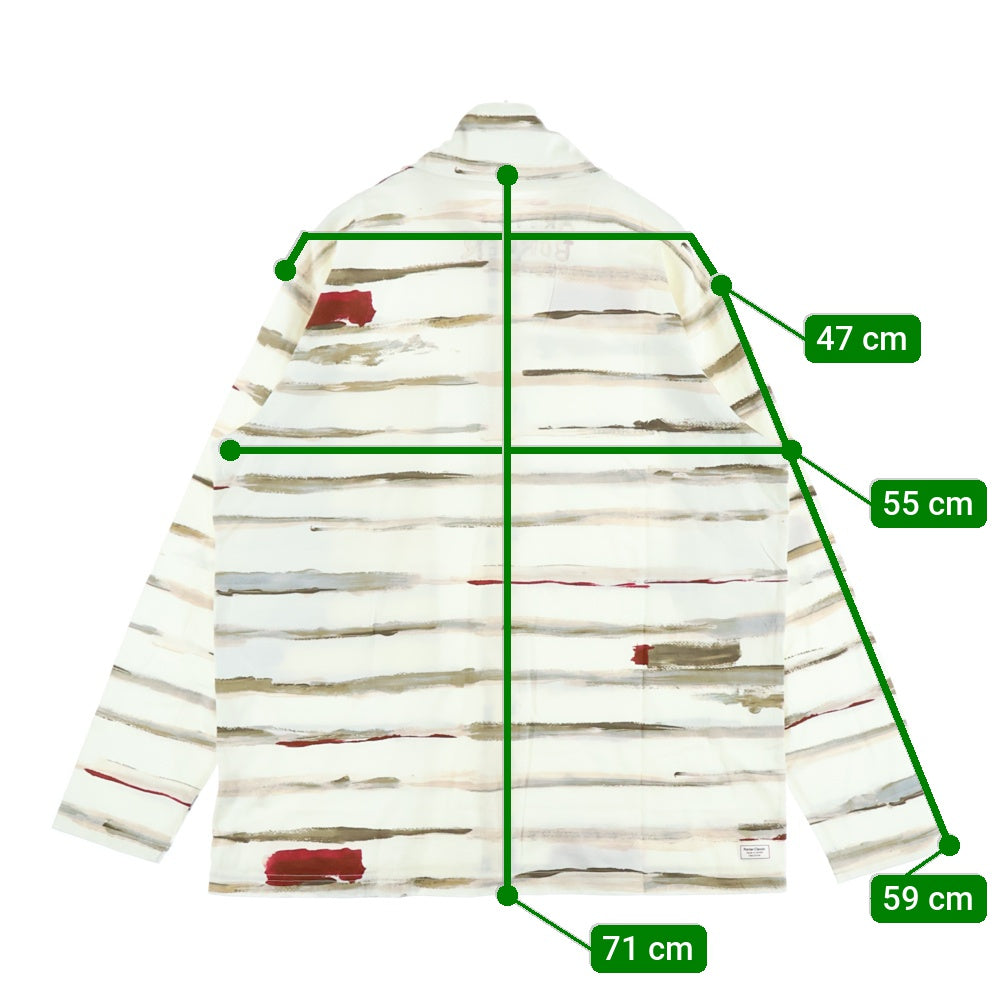 Porter Classic(ポータークラシック) ARTIST BORDER ZIPUP TURTLENECK アーティストボーダー ジップアップ タートルネック 長袖Tシャツ カットソー ベージュ