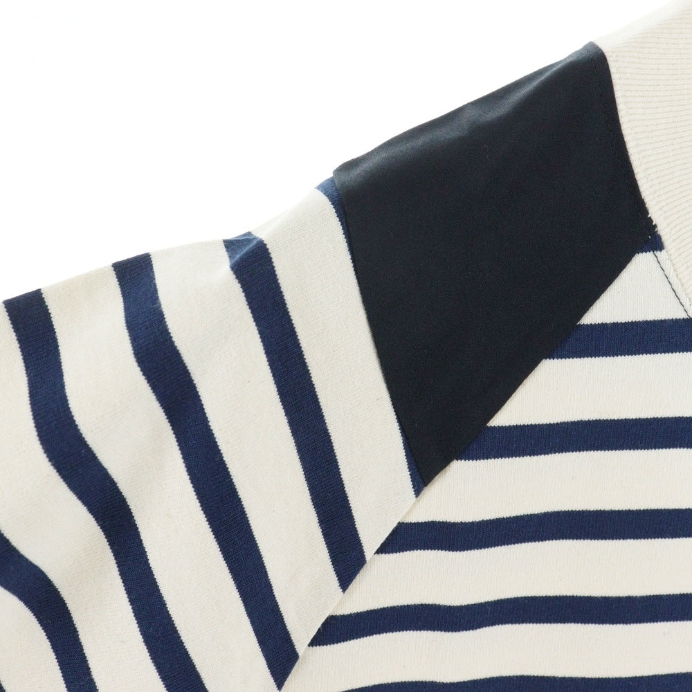 SCYE(サイ) 23SS Striped Jersey Paneled T-Shirt ストライプジャージーパネルド クルーネック 半袖Tシャツ カットソー アイボリー/ネイビー 5724-21715
