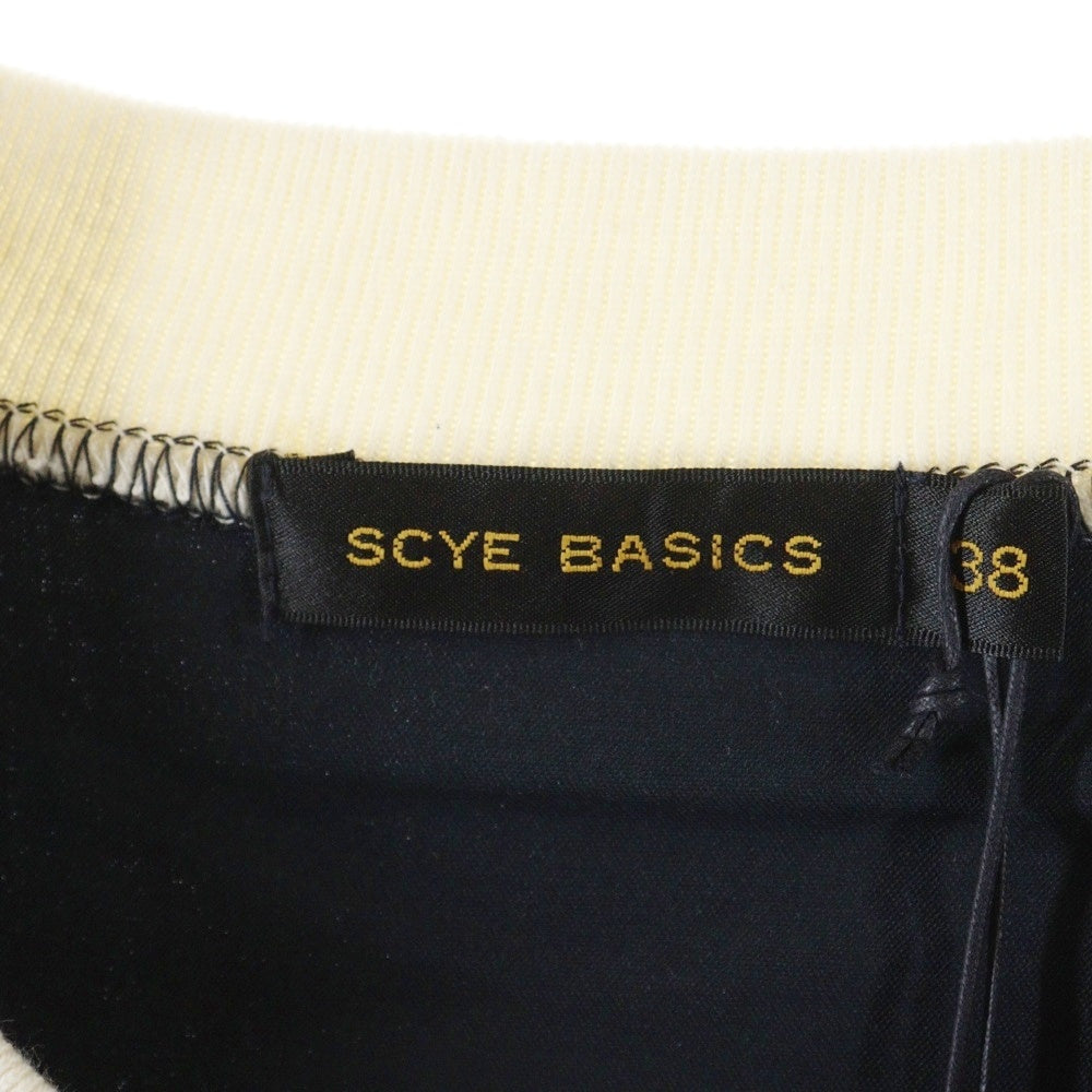 SCYE(サイ) 23SS Striped Jersey Paneled T-Shirt ストライプジャージーパネルド クルーネック 半袖Tシャツ カットソー アイボリー/ネイビー 5724-21715