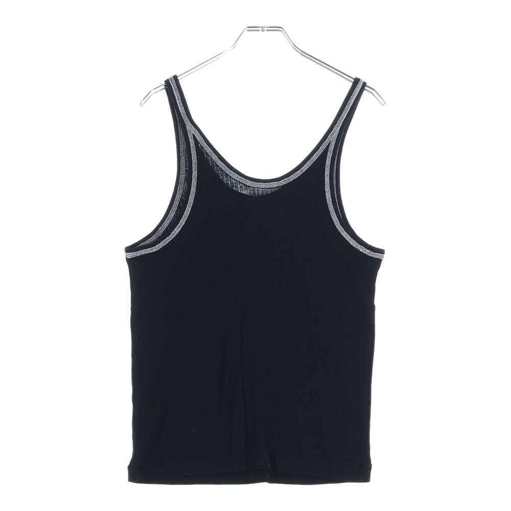 doublet(ダブレット) 22AW RIB TANK TOP リブニット ロゴチャーム タンクトップ ブラック 22AW26CS233