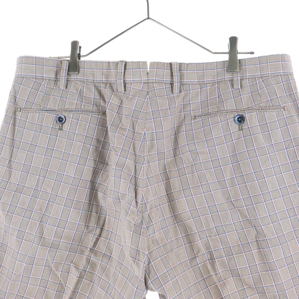 INCOTEX グレー チェック柄 スラックス セール】 INCOTEX ウール グレンチェック スリムスラックス N35