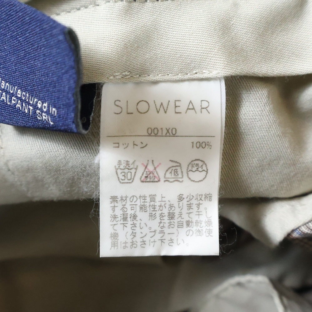 INCOTEX(インコテックス) SLOWEAR チェック柄 スラックス パンツ