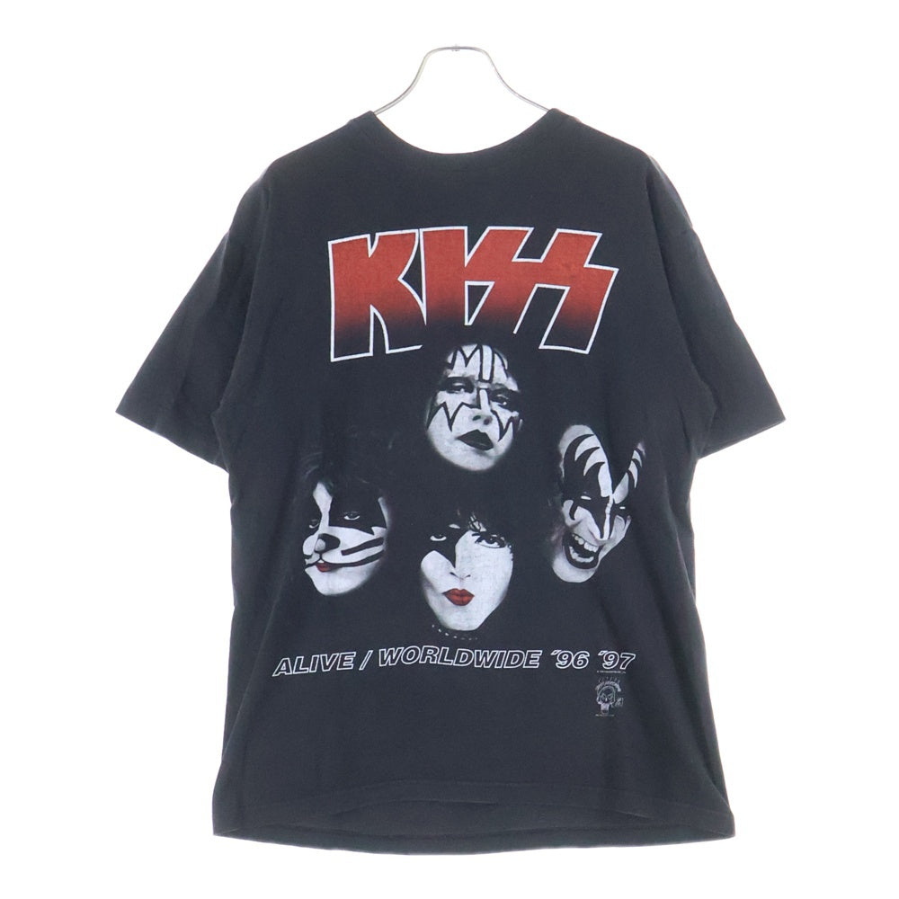 VINTAGE(ヴィンテージ) 90S KISS ALIVE WORLD WIDE 96-97 TOUR TEE キス アライブ ワールドワイド96-97ツアーTシャツ 半袖クルーネックカットカットソー ブラック