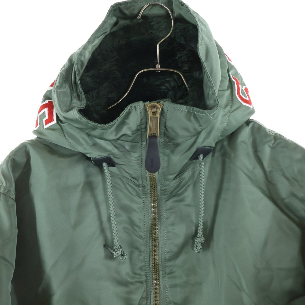 SUPREME(シュプリーム) 21AW Hooded MA-1 ナイロン フーデッド フライト ボンバージャケット カーキ