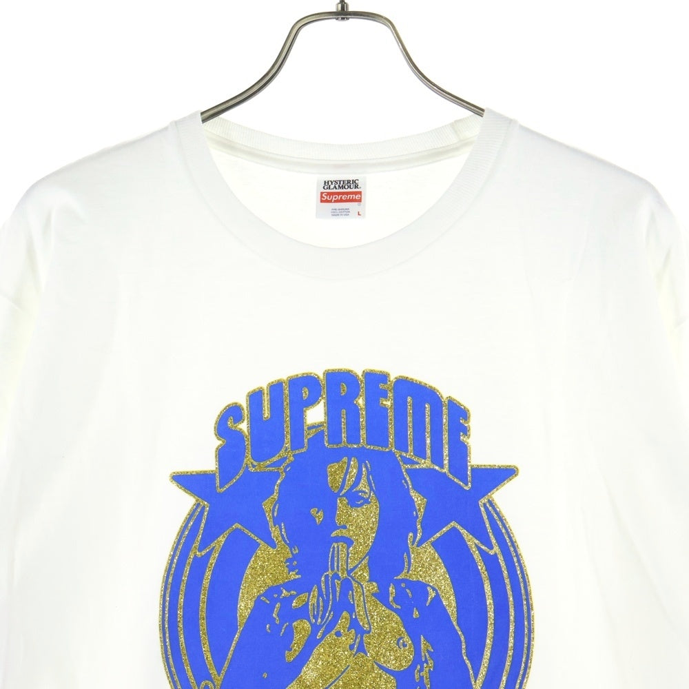 SUPREME(シュプリーム) 21SS ×HYSTERIC GLAMOUR L/S Tee ヒステリックグラマー ロゴデザイン クルーネック カットソー 長袖Tシャツ ホワイト