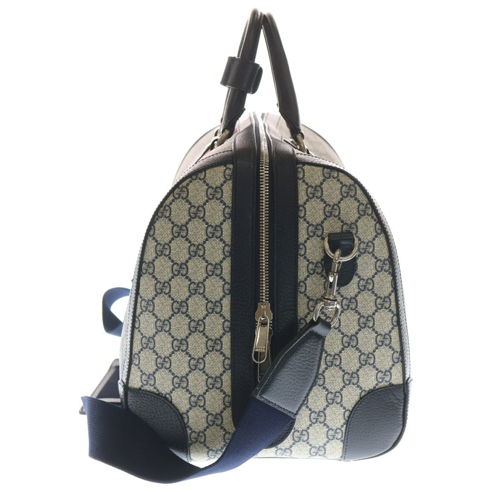 GUCCI(グッチ) オフィディア GGキャンバス ミディアム ボストンバッグ ブラック/ブラウン 715671