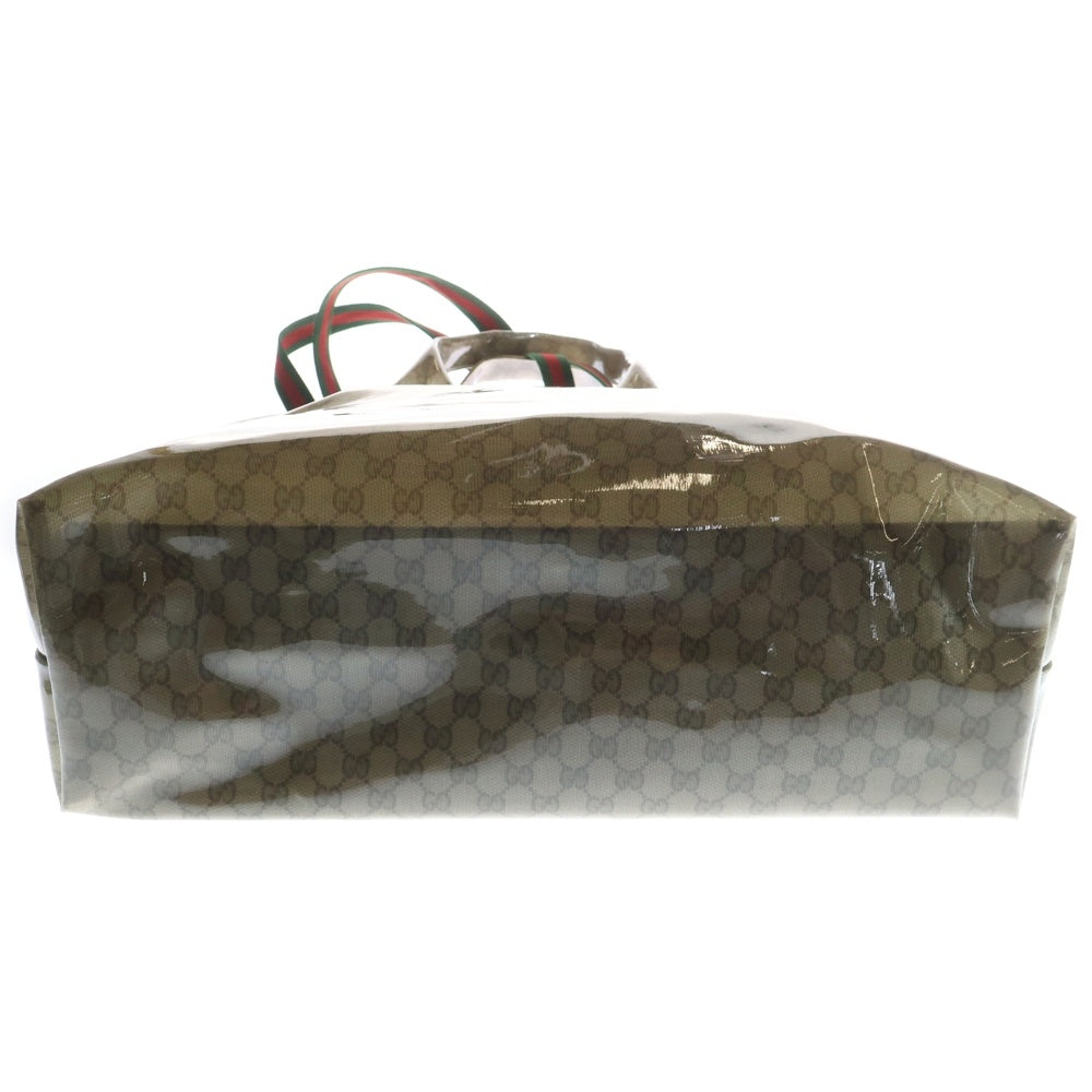 GUCCI(グッチ) GGシースルー PVC ビッグトートバッグ ブラウン 779510