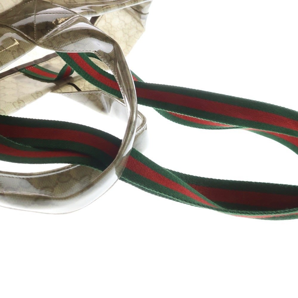 GUCCI(グッチ) GGシースルー PVC ビッグトートバッグ ブラウン 779510