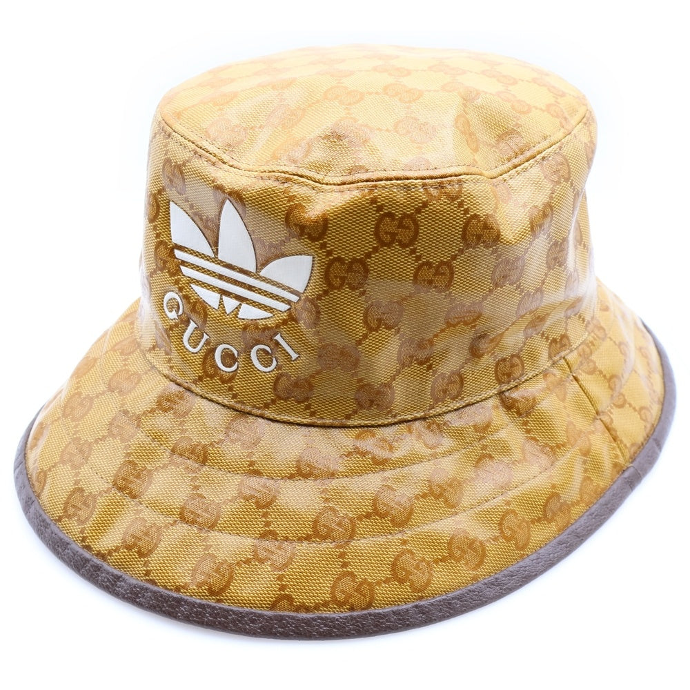 GUCCI(グッチ) ×adidas アディダス GGクリスタル バケットハット ブラウン 696484