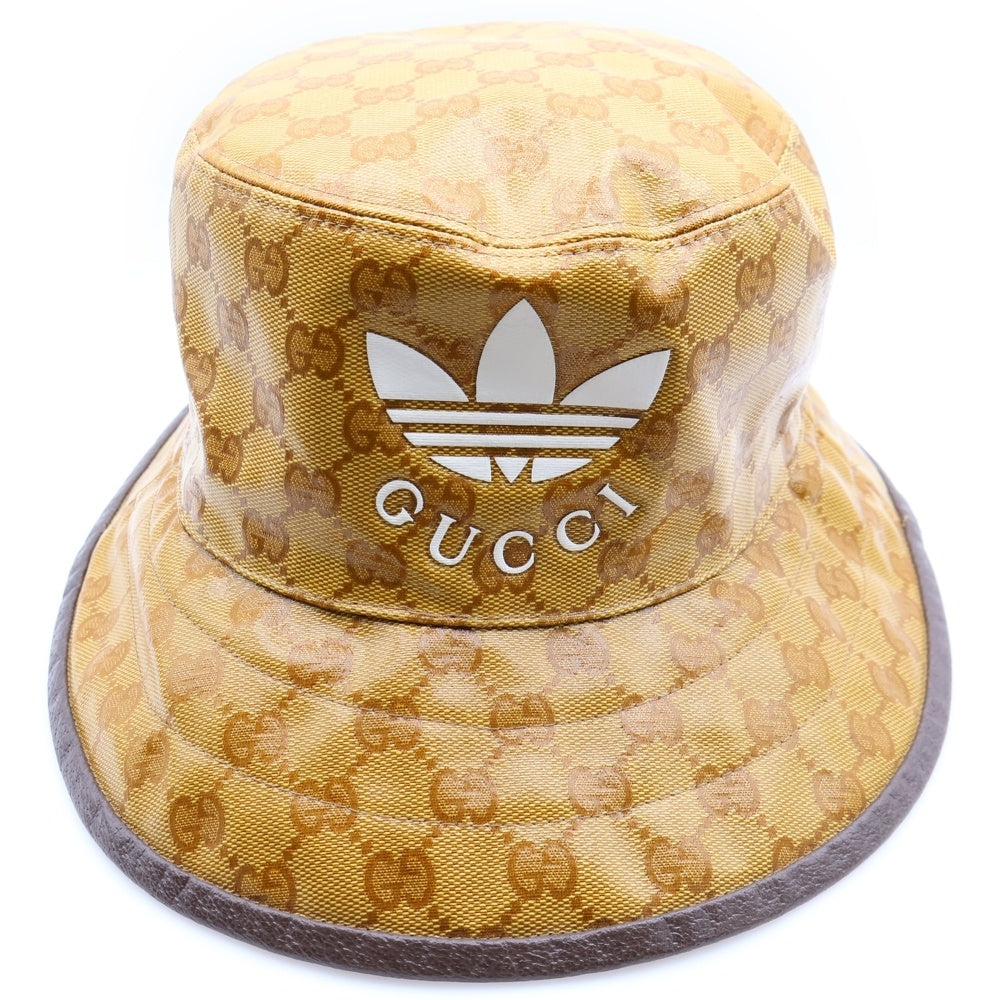 GUCCI(グッチ) ×adidas アディダス GGクリスタル バケットハット ブラウン 696484