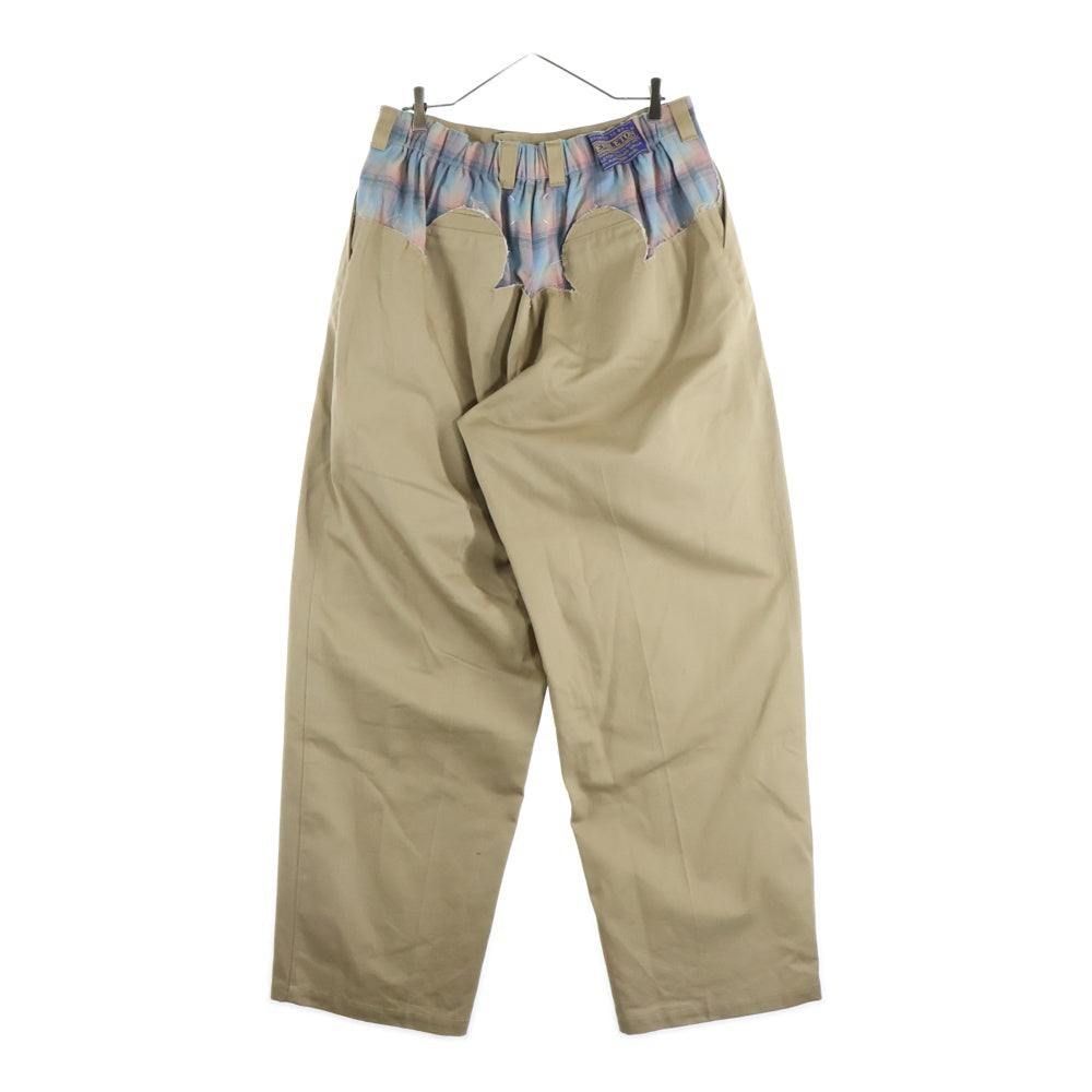 Maison Margiela(メゾンマルジェラ) 23AW チェック切替ワークパンツ ベージュ S67KA0046