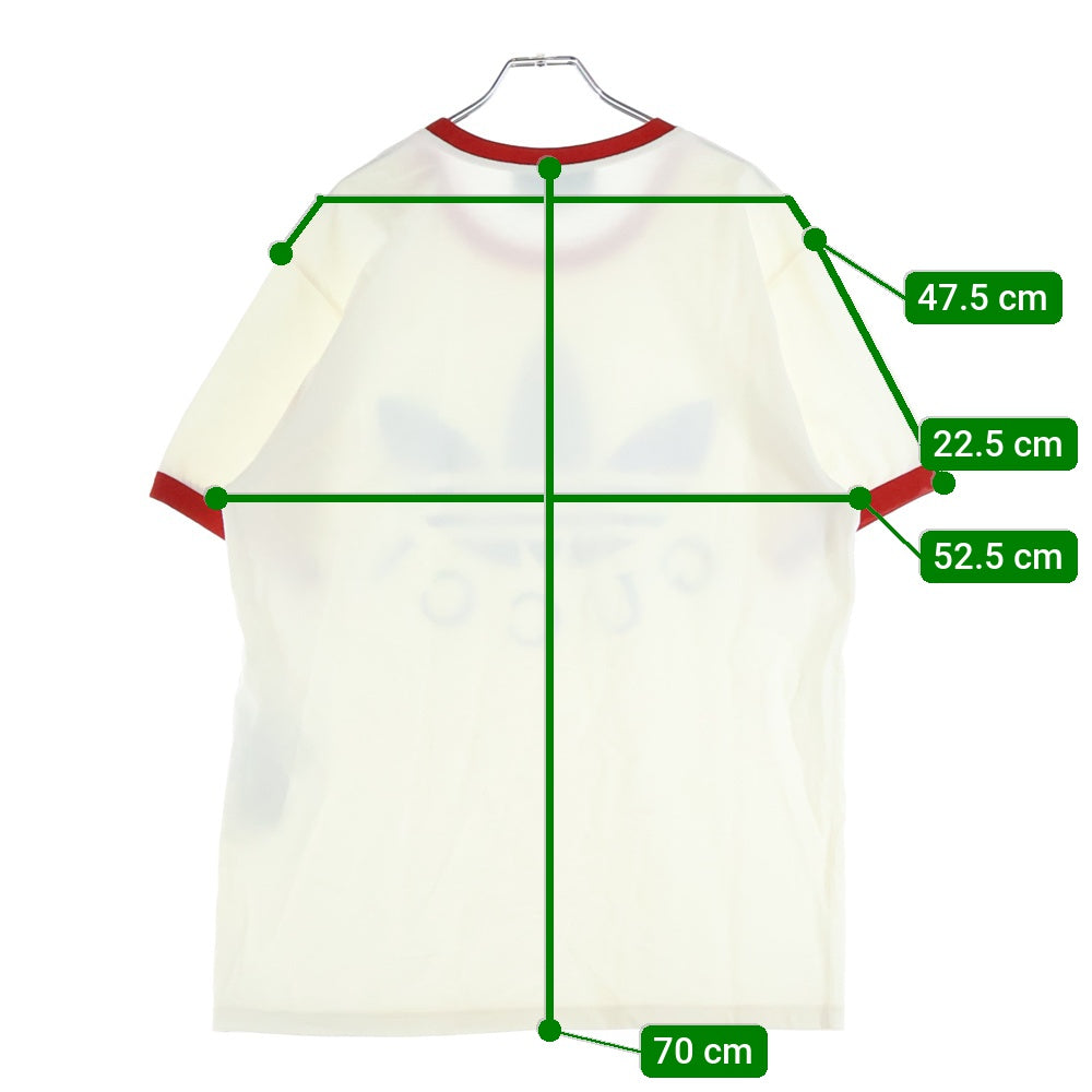 GUCCI(グッチ) ×adidas アディダス トレフォイルロゴ トリムTシャツ ホワイト 702612 XJEB1