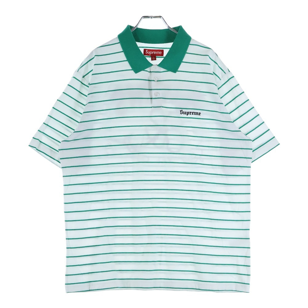 SUPREME(シュプリーム) 24SS Melvins Stripe S/S Polo メルヴィンズ バックプリント ストライプ 半袖ポロシャツ ホワイト